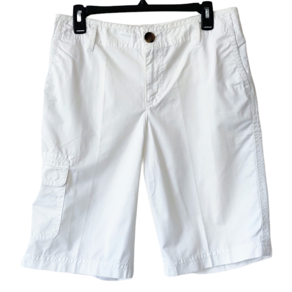 LIZ CLAIBORNE White Bermuda Cargo Shorts 10